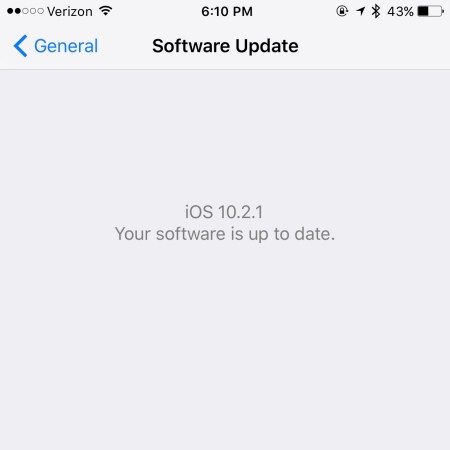 iOS 10.2.1 Update
